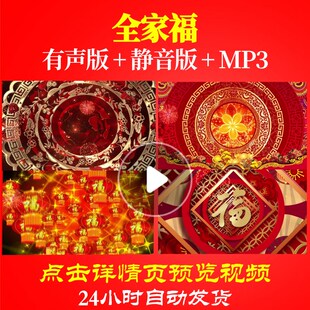 L44457全家福视频背景LED素材晚会蛇年年会开场春节新春片头虎气