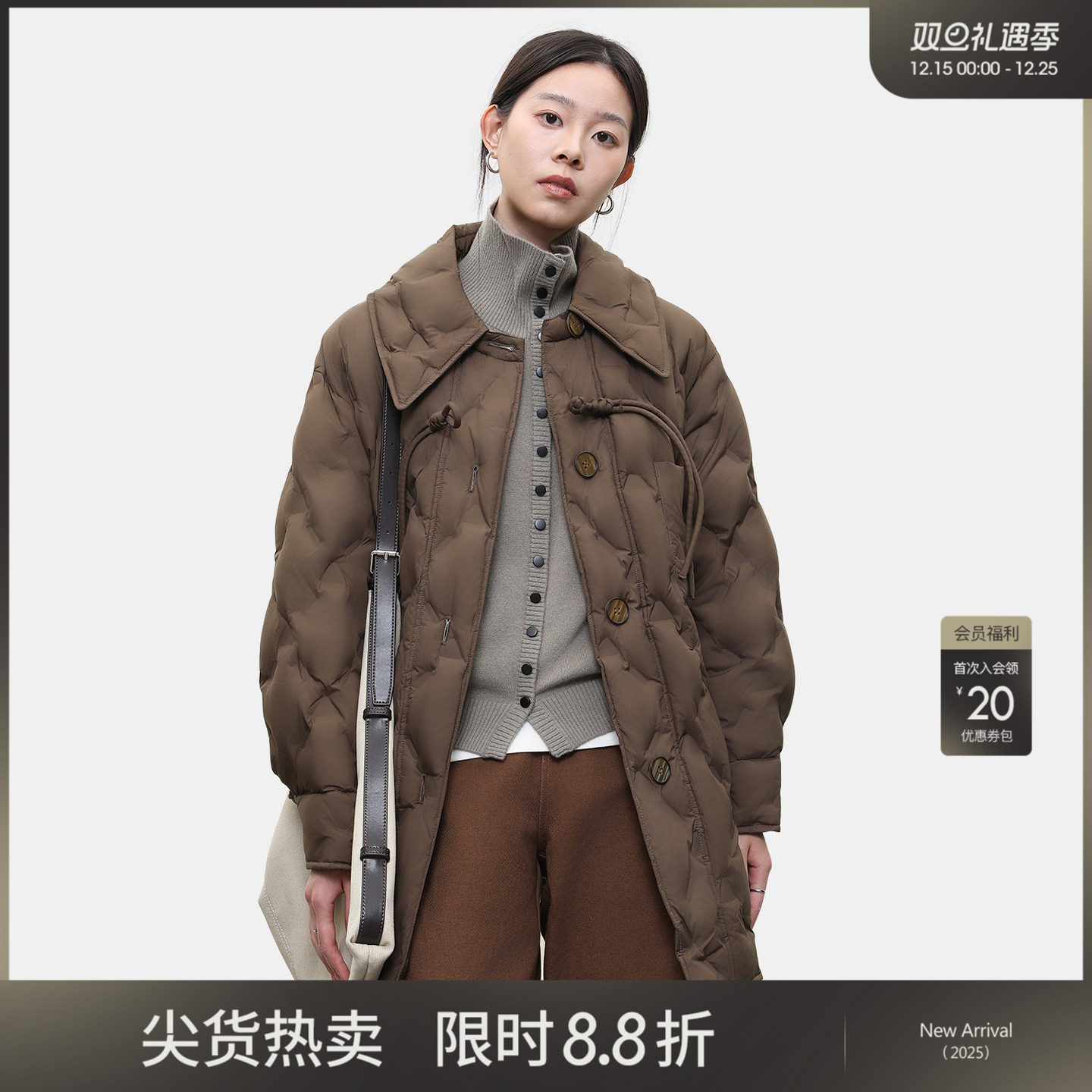 女性日记冬季轻暖白鸭羽绒服外套