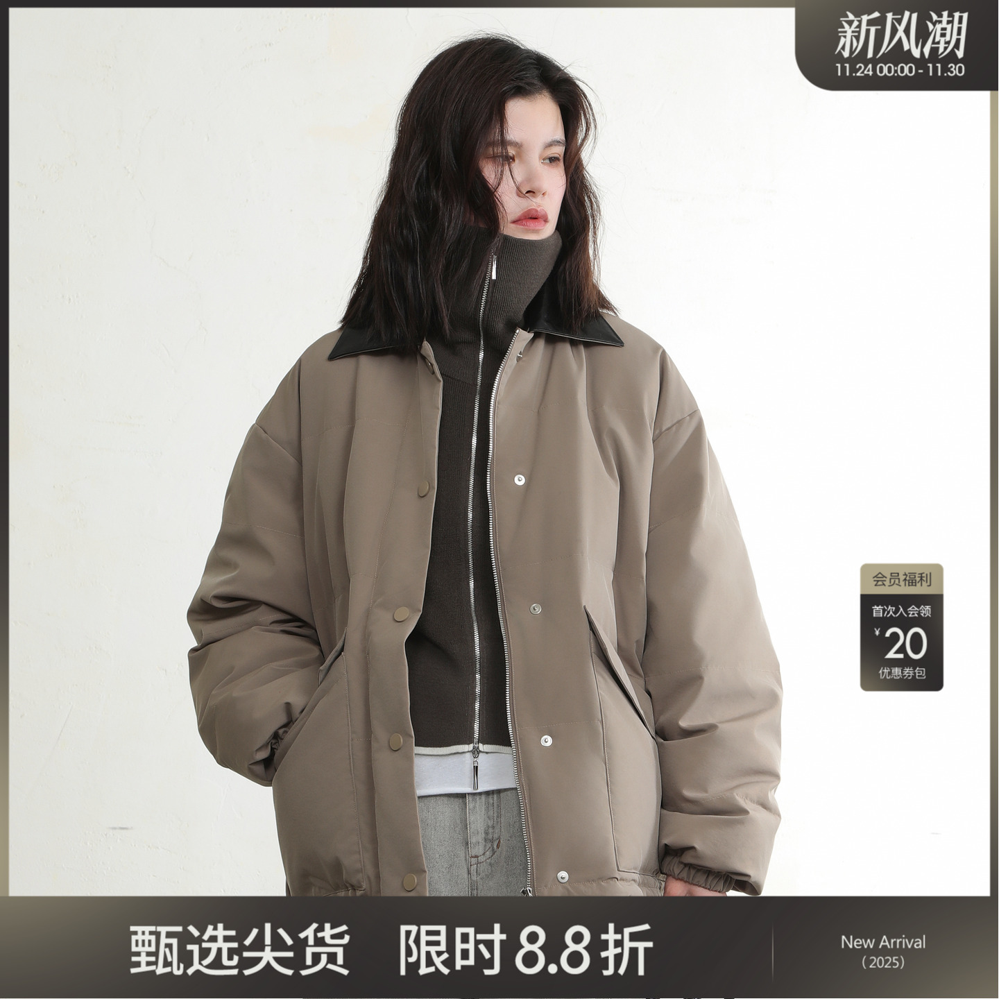 女性日记鹅绒羽绒服冬季加厚外套