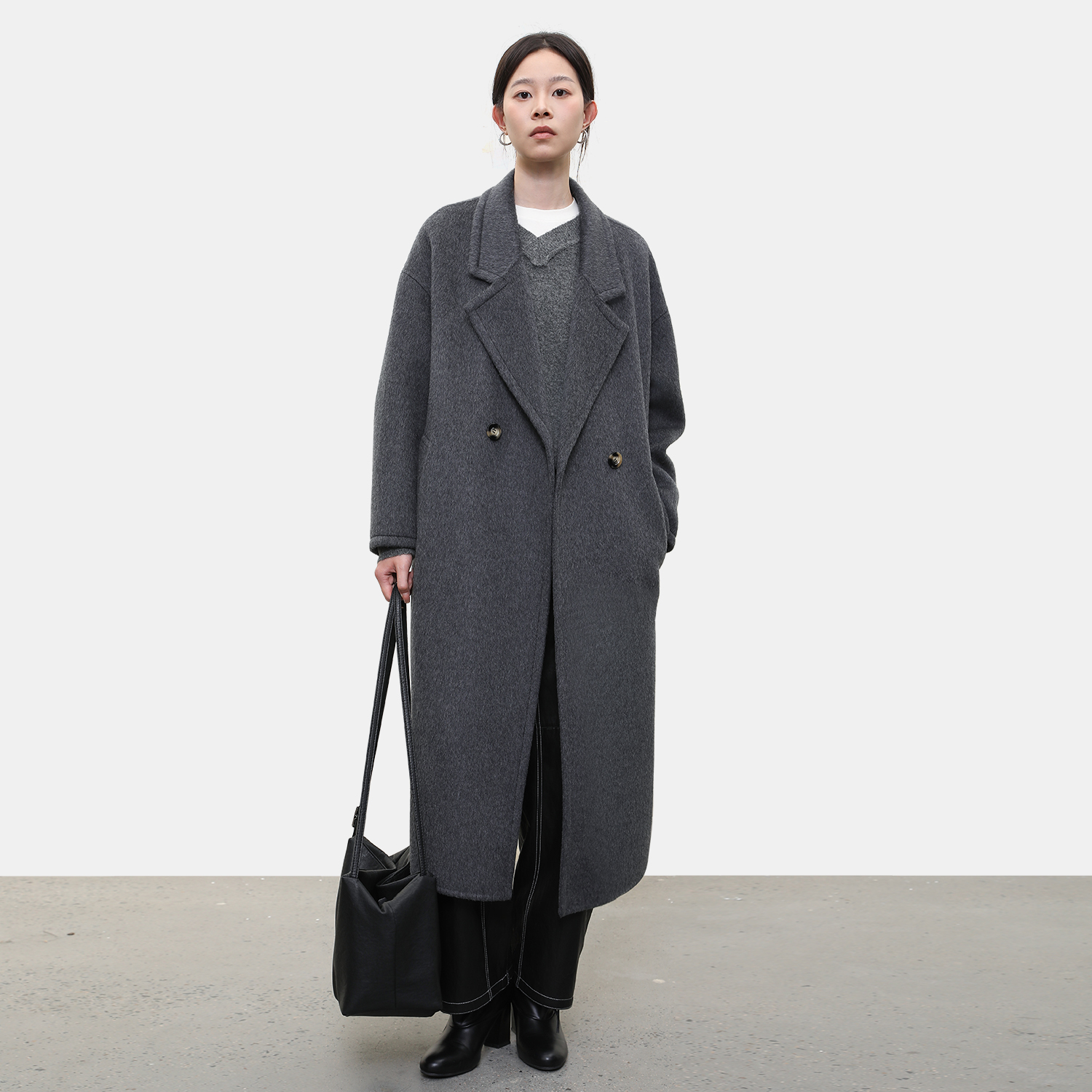 女性日记绵羊毛双面毛呢大衣