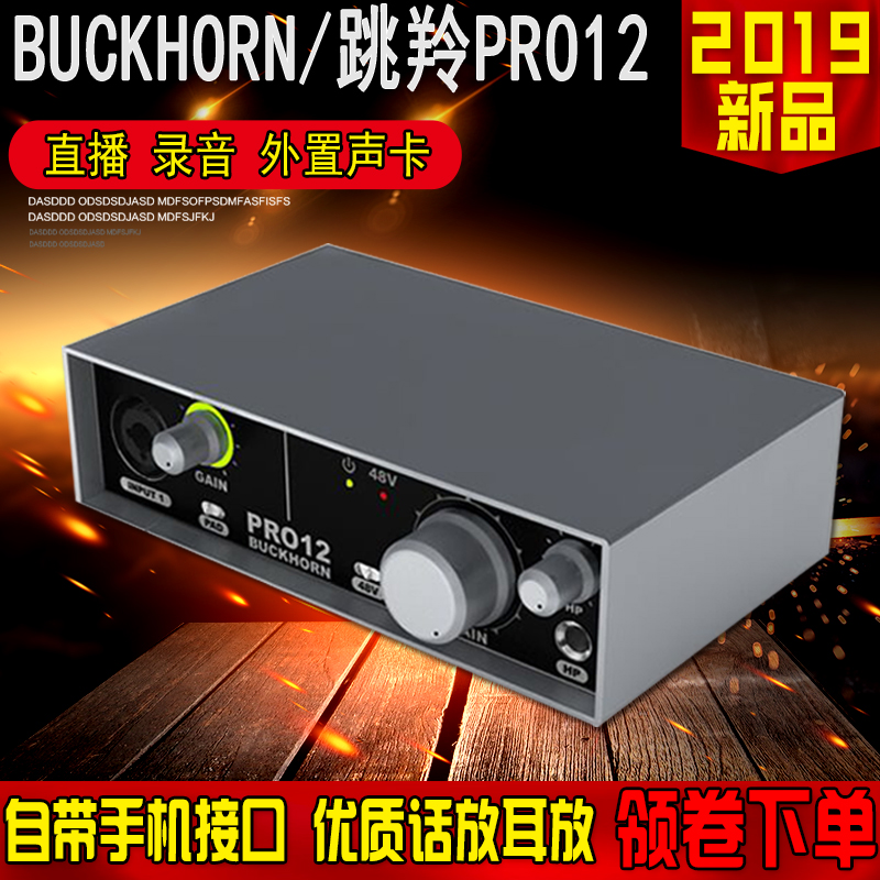 Buckhorn/跳羚PRO12外置声卡升级版台式笔记本专用直播套装录音麦 电脑硬件/显示器/电脑周边 声卡 原图主图