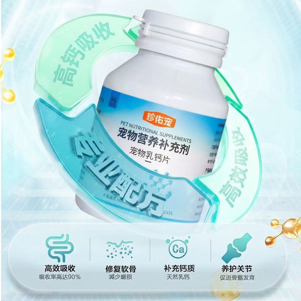 宠物乳钙片猫咪狗狗专用补钙猫狗通用型营养补充剂乳钙片高钙配方