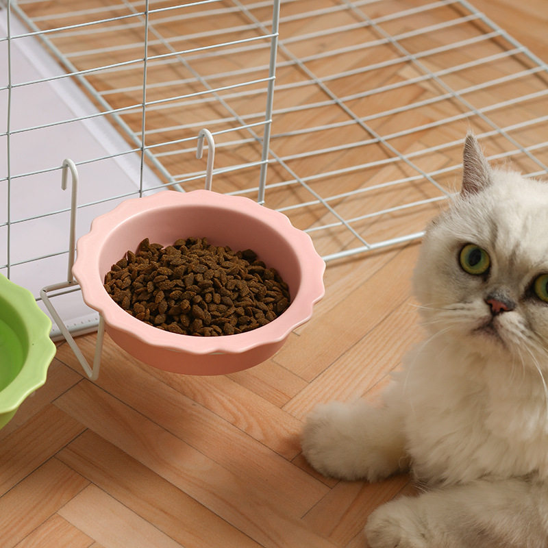 猫碗防打翻猫食盆悬挂式喝水碗陶瓷固定狗盆挂笼宠物碗幼犬幼猫