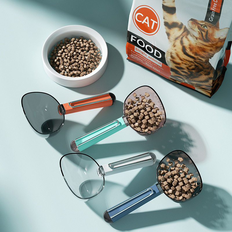 宠物猫粮勺喂食铲透明量勺猫咪用品定量喂养工具防潮便携喂食器