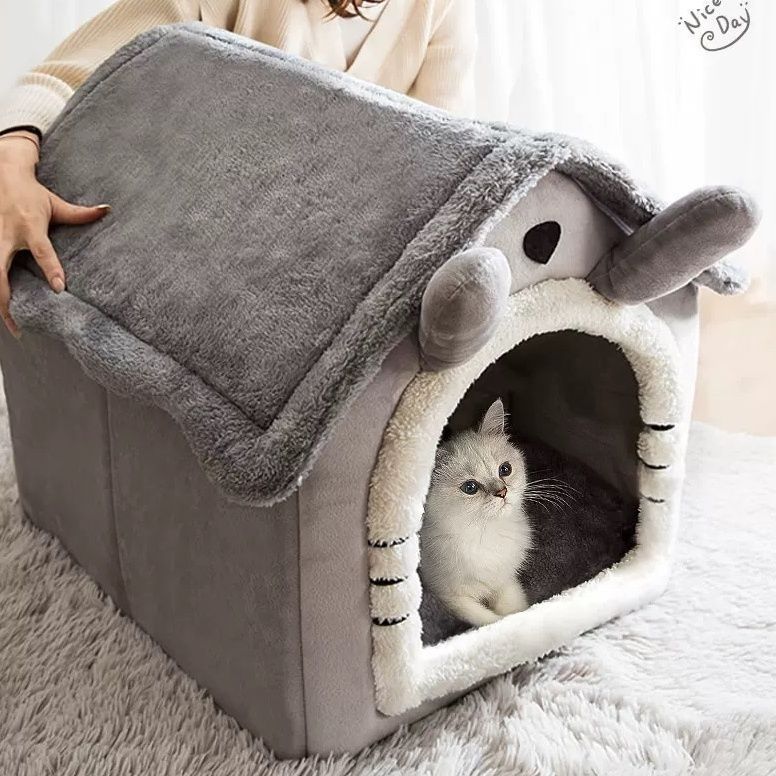 猫猫窝狗狗窝可爱猫咪房子可拆洗别墅封闭宠物窝四季通用冬季保暖