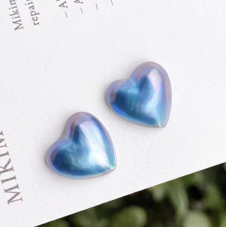 日本海水爱心马贝珍珠星空蓝裸珠供应约14mm左右要求高麻烦绕道