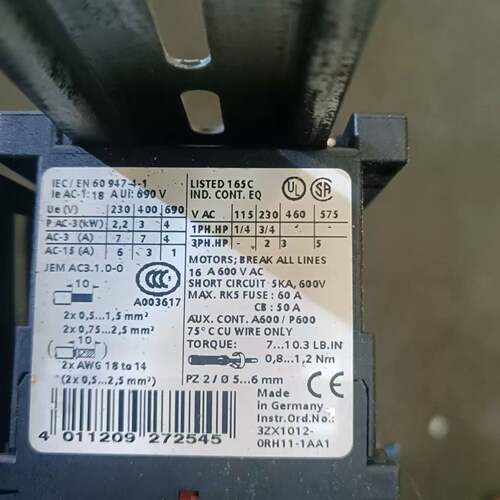 可维修制造的交流接触器，型号3ZX1012-0RH11-议价