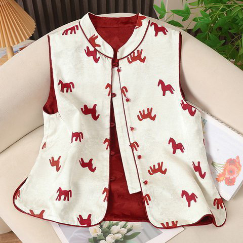 【小红马】新中式国风刺绣双面穿女士无袖马甲外套,女装/女士精品,马夹,淘宝优惠券,粉丝福利购,淘宝优惠卷