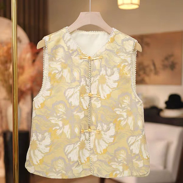 【黄竹】时尚年轻国风马甲女2026春季新款洋气妈妈新中式坎肩短款,女装/女士精品,马夹,淘宝优惠券,粉丝福利购,淘宝优惠卷