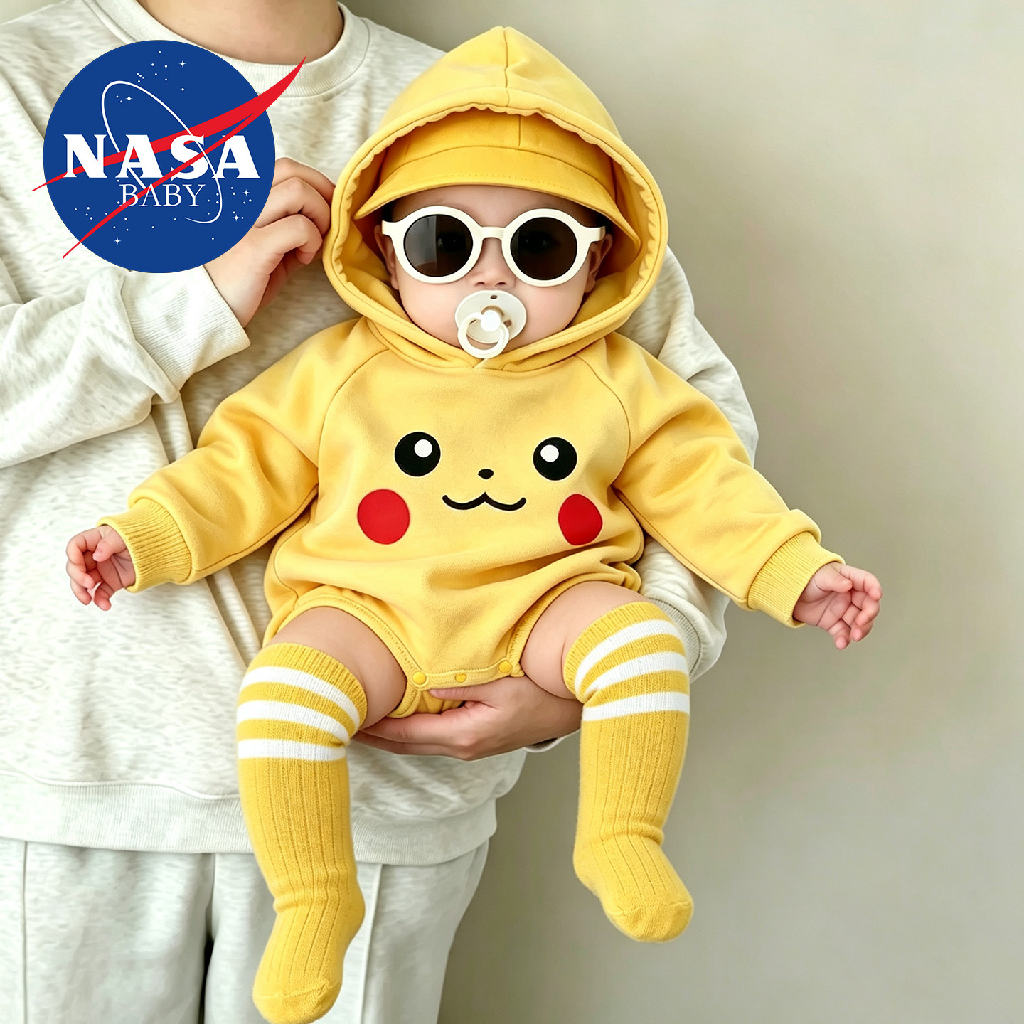 春秋新生婴儿纯棉A类皮卡丘哈衣图片