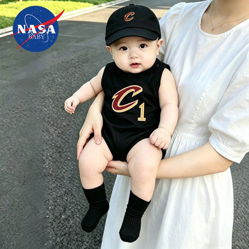 夏季婴儿背心无袖连体衣纯棉爬服