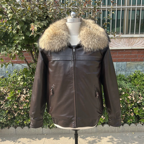 真皮飞行员皮夹克59式翻领