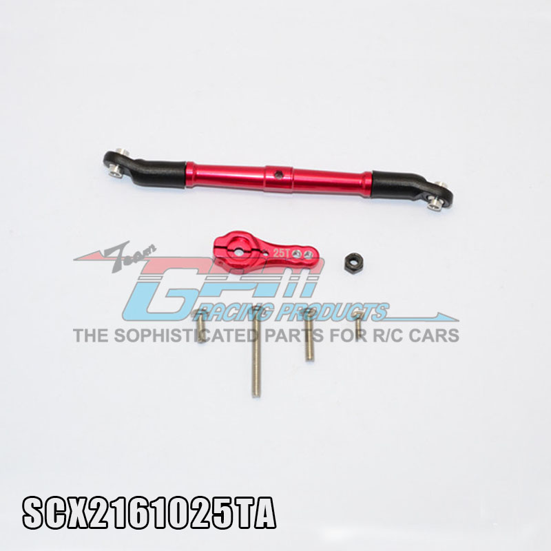GPM AXIAL SCX10 II 90046金属前面加粗可调教舵机拉杆+25T舵机臂