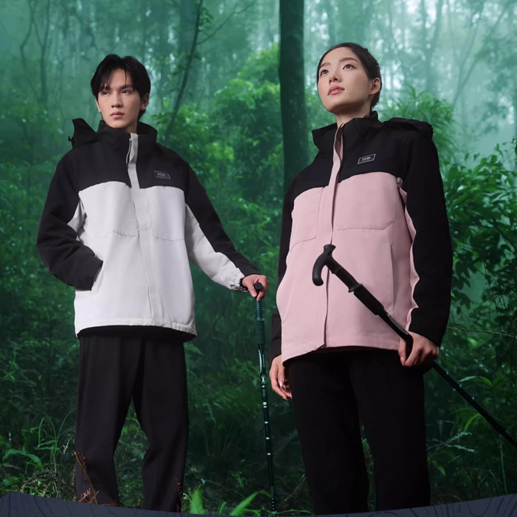 匹克户外冲锋衣男女三合一加绒外套冬三防防水防风登山服F2244037