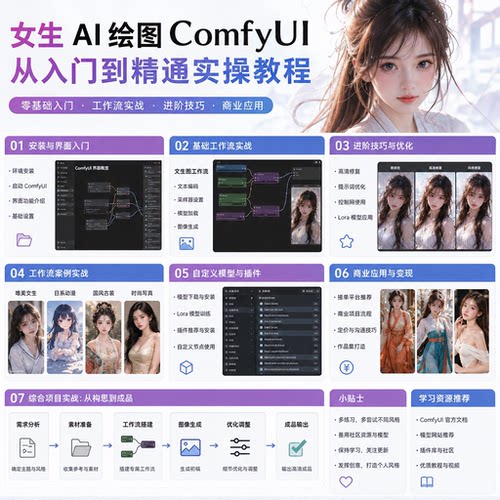 女生 AI 绘图 ComfyUI 从入门到精通实操教程