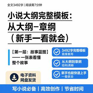 小说大纲完整模板 从大纲到章纲新手直接套用