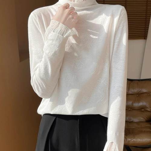 2025秋冬新款优雅木耳蕾丝边