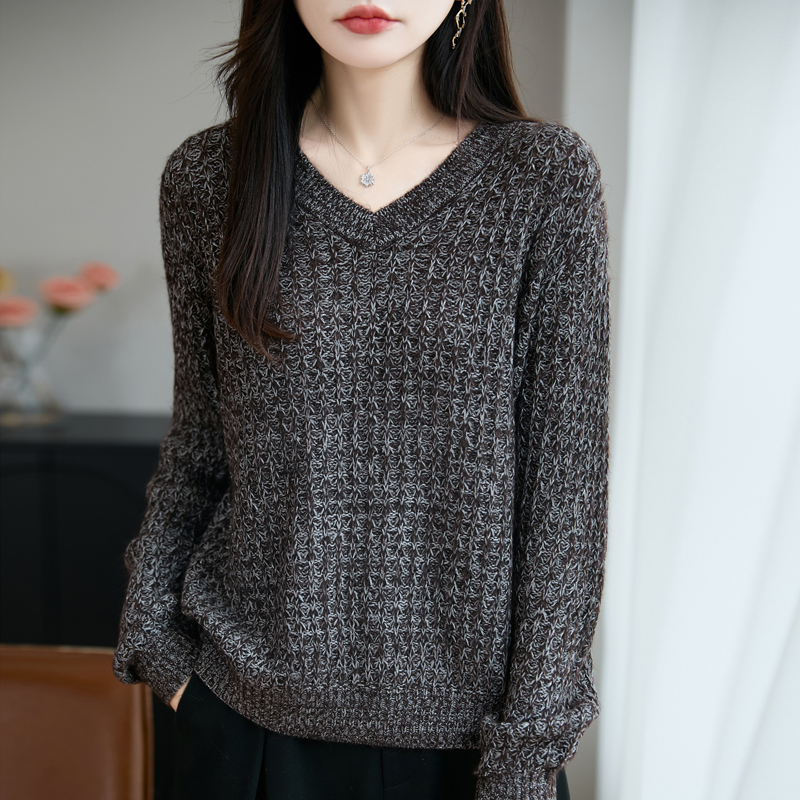 毛衣女加厚长袖针织衫宽松打底