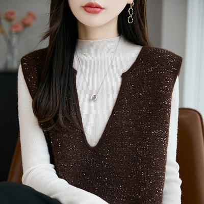 坎肩宽松毛衣外套春秋装上衣马甲