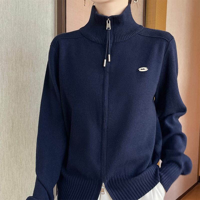 外套双拉链毛衣时尚感毛衫上衣