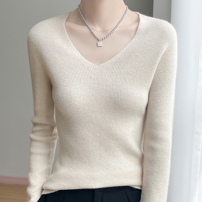 羊毛针织衫修身低领毛衣内搭上衣