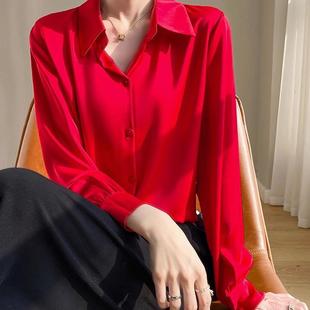 2025春季新款衬衫女长袖三新醋酸缎面丝滑冰丝防晒上衣防晒外套