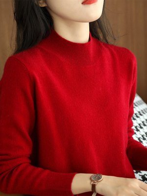 秋冬半高领不起球爆款短款厚毛衣