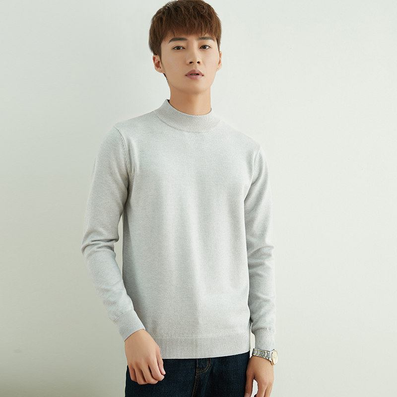 AUTUMN AND WINTER CASHMERE SWEATER MENS BUSINESS YOUTH HALF HIGH NECK PULLOVER BOTTOMING SHIRT THICK WARM CASHMERE SWEATER MENS CLOTHING
