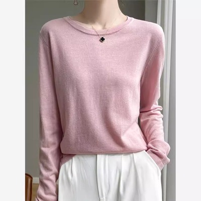 袖桑蚕丝T恤内搭打底衫上衣