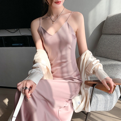 三醋酸绸缎面大码沙滩裙