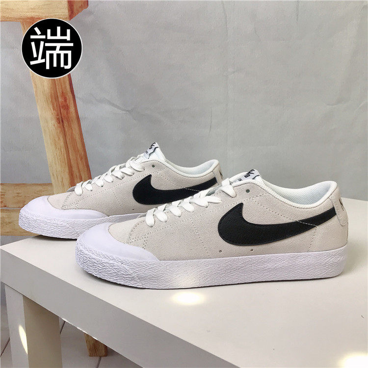 耐克NIKE SB Blazer Zoom 黑灰白开拓者复古休闲板鞋 864348-061