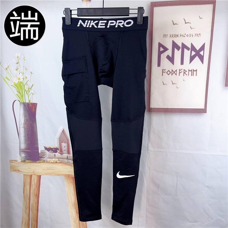 耐克紧身健身男士跑步长裤