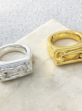 西班牙UNOde50轻奢复古浮雕连环戒指女小众简约气质