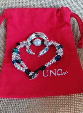 西班牙unode500绿色珠珍珠手链