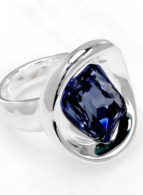 西班牙UNOde50轻奢复古方形镶钻戒指女小众戒指简约气质