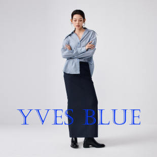BLUE 新款 衬衫 2026早春夏季 高级感撞色 条纹长袖 YVES