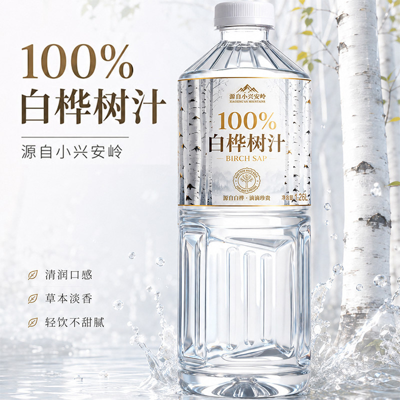【热销5斤装】100%白桦树汁0防腐剂原汁原液0添加剂植物饮品新日