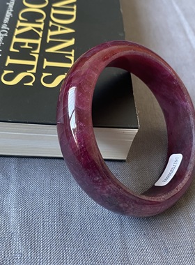 天然红宝石手镯全红冰种透体带猫眼效应老矿无优化一物一图圈口59