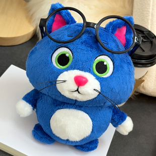 铭创优趣创意月半猫毛绒玩具可爱胖猫公仔玩偶搞怪生日礼物学生女