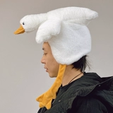 Милая мультяшная девушка с сердцем, плюшевые забавные открытые крылья, большой белый гусь, утка, головной убор, шляпа, реквизит для фотовыступления