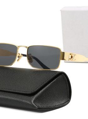 2025新款凯旋门墨镜女潮圆脸金属