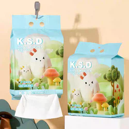 KSD小怪兽魔法棉柔巾加厚一次性抽取壁挂旅行装悬挂式美容洗脸巾