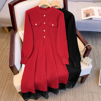 轻奢高级感配大衣内搭打底连衣裙