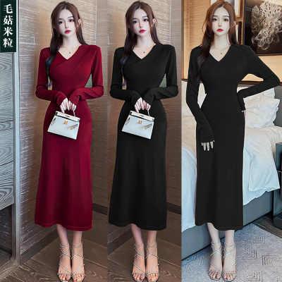 发啊生高级感长款针织连衣裙