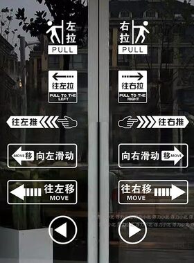 玻璃门贴纸移字滑动门指