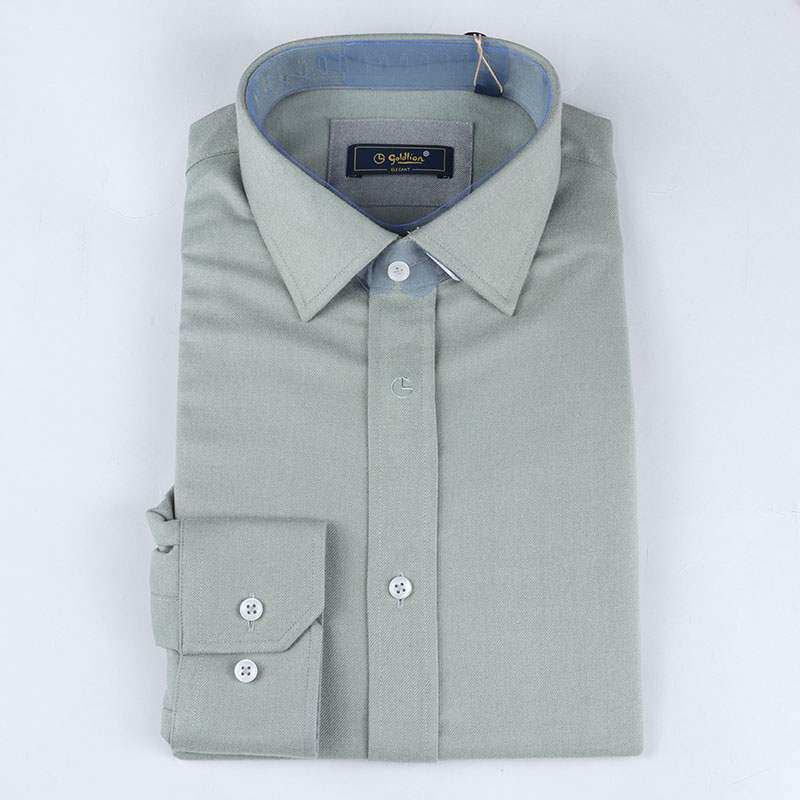 金利来男装长袖衬衫秋冬修身粘纤纤维氨纶商务纯色msl22231726-14