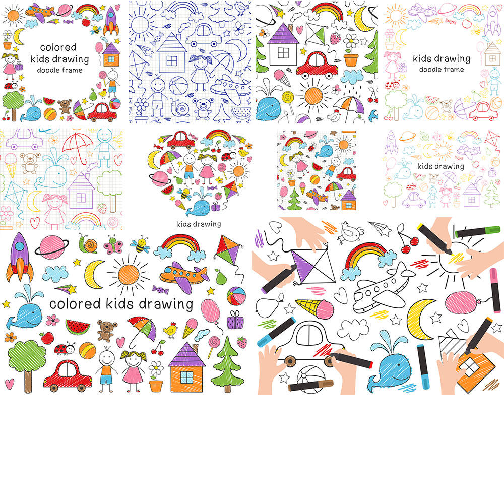 儿童手绘插画儿插绘本拼图图案图标icon元素AI图片ai矢量设计素材,商务/设计服务,设计素材/源文件,淘宝优惠券,粉丝福利购,淘宝优惠卷