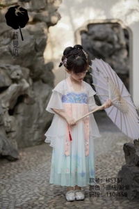 童装2025年夏季新款汉服茜曼语国潮唐装超美超仙古装连衣裙襦裙