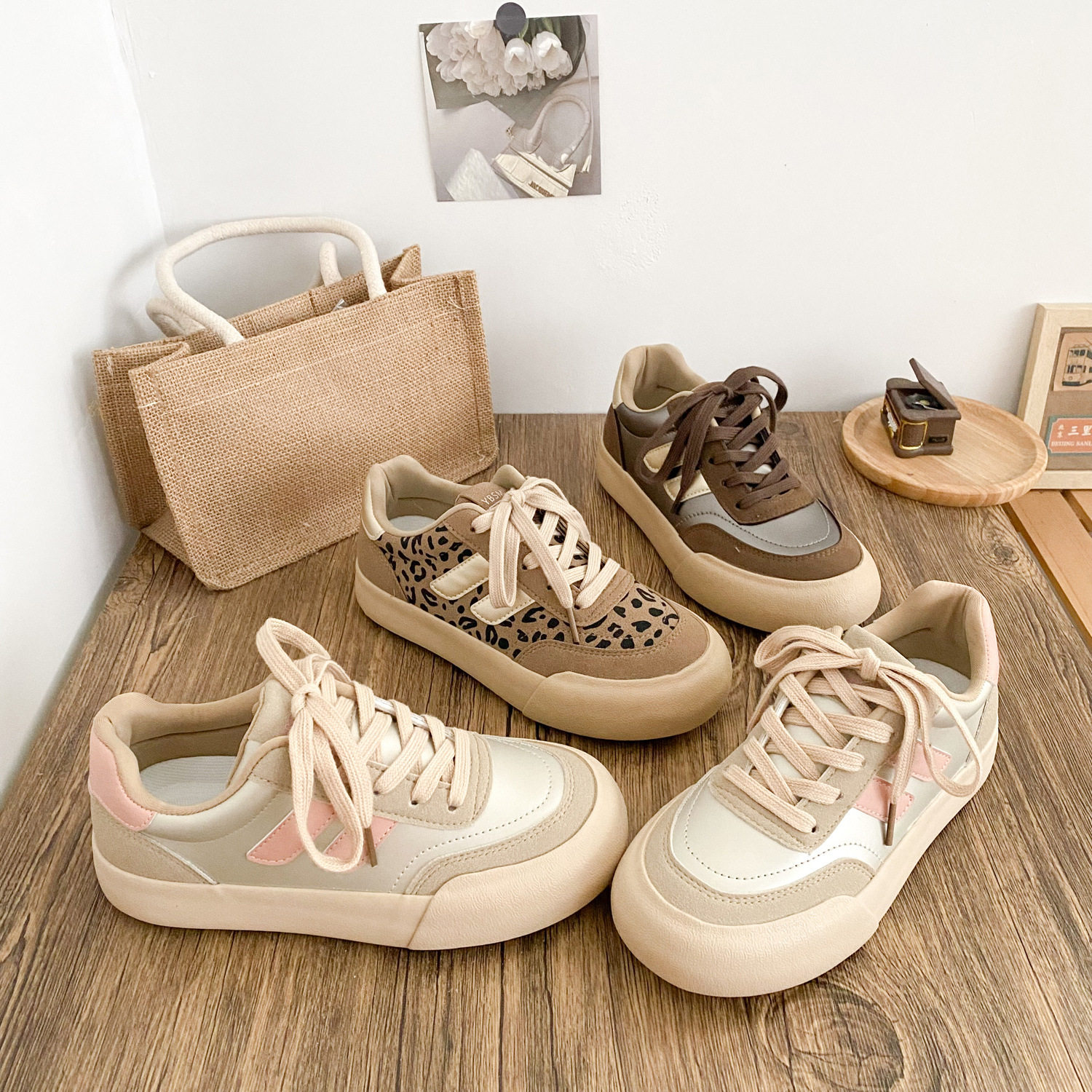 圆头厚底德训板鞋女鞋小众2023新款爆款超火面包鞋低帮鞋平底百搭,女鞋,休闲板鞋,淘宝优惠券,粉丝福利购,淘宝优惠卷