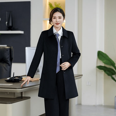 羊毛棉中长款职业不掉毛外套工作